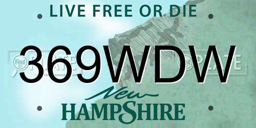 369WDW New Hampshire License Plate