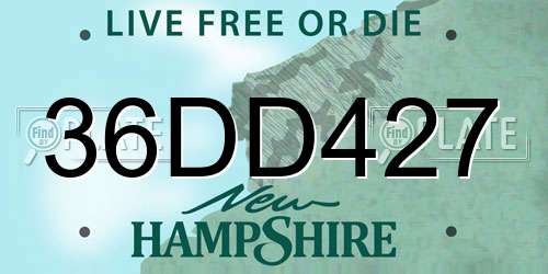 36DD427 New Hampshire License Plate