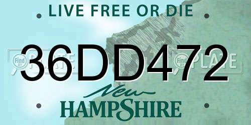 36DD472 New Hampshire License Plate