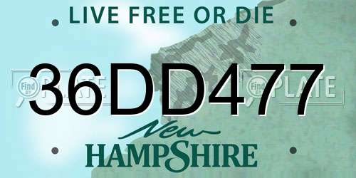 36DD477 New Hampshire License Plate