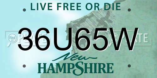 36U65W New Hampshire License Plate