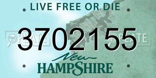 3702155 New Hampshire License Plate