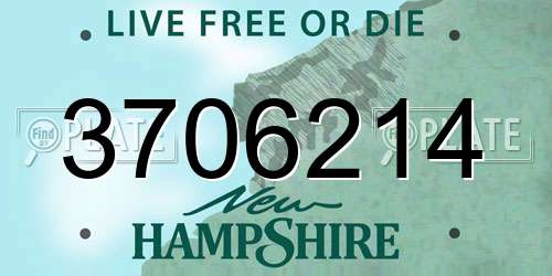 3706214 New Hampshire License Plate