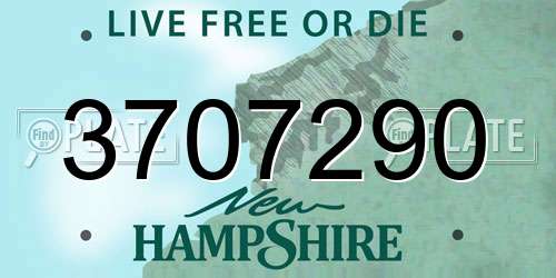 3707290 New Hampshire License Plate