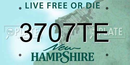 3707TE New Hampshire License Plate