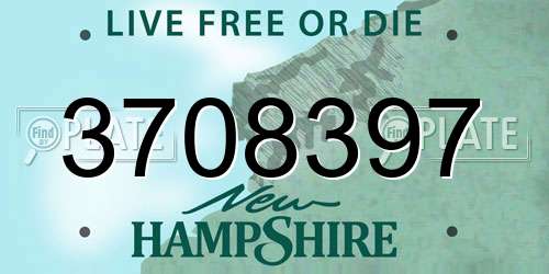 3708397 New Hampshire License Plate