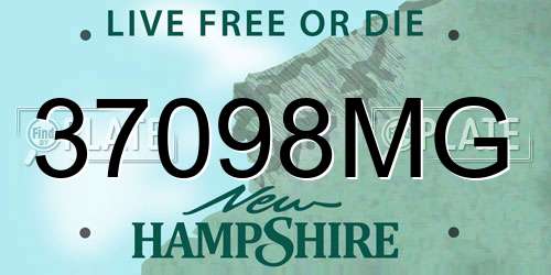 37098MG New Hampshire License Plate