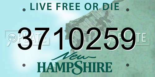 3710259 New Hampshire License Plate