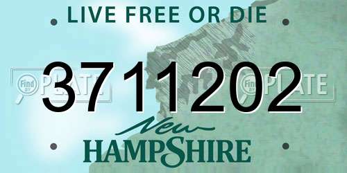3711202 New Hampshire License Plate
