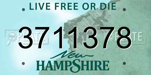 3711378 New Hampshire License Plate