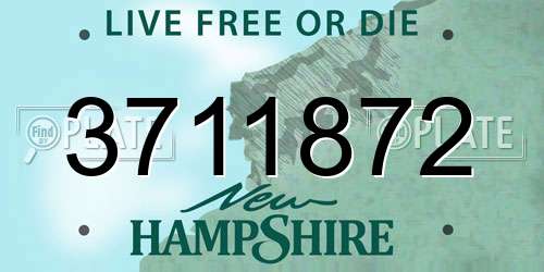 3711872 New Hampshire License Plate