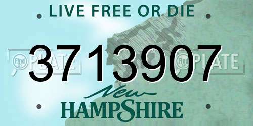 3713907 New Hampshire License Plate