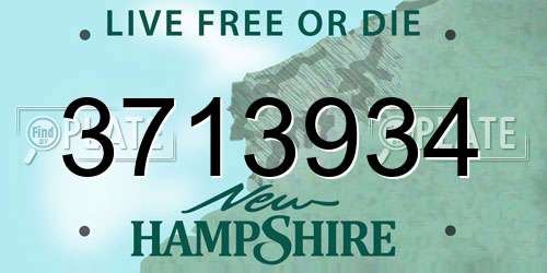 3713934 New Hampshire License Plate