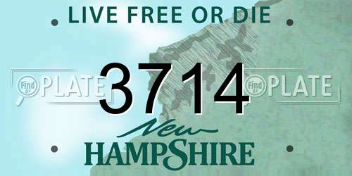 3714 New Hampshire License Plate