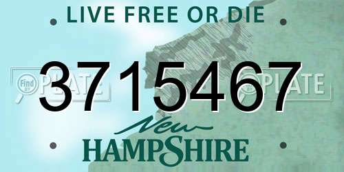 3715467 New Hampshire License Plate