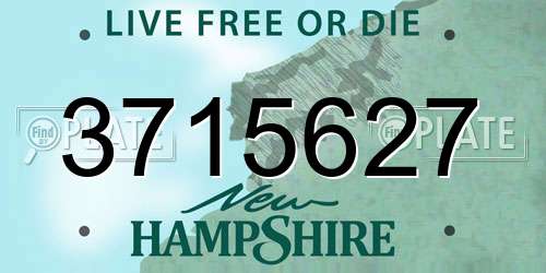 3715627 New Hampshire License Plate