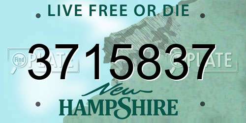 3715837 New Hampshire License Plate