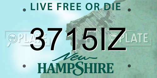 3715IZ New Hampshire License Plate
