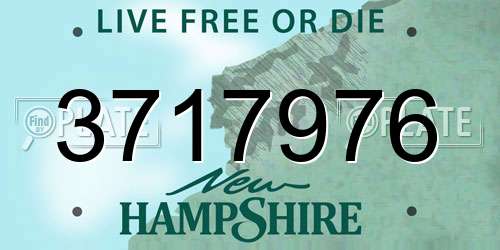 3717976 New Hampshire License Plate