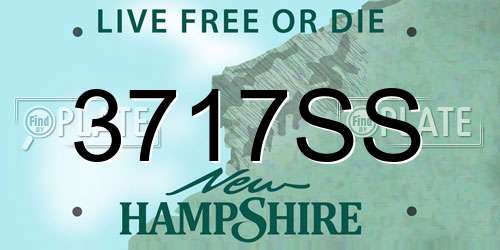 3717SS New Hampshire License Plate