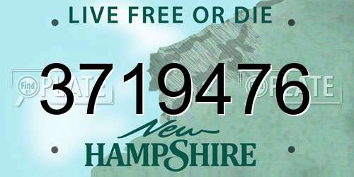 3719476 New Hampshire License Plate