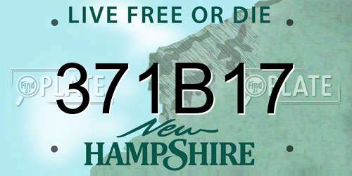 371B17 New Hampshire License Plate