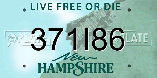 371I86 New Hampshire License Plate