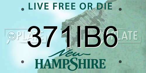 371IB6 New Hampshire License Plate
