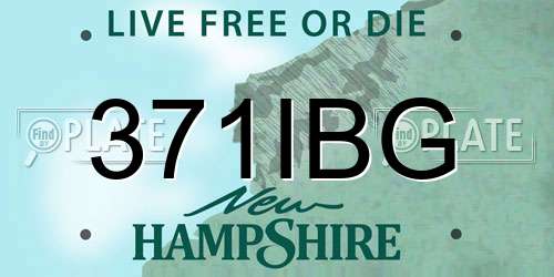 371IBG New Hampshire License Plate