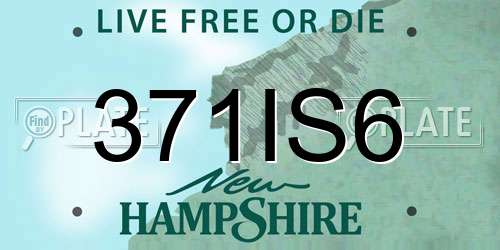371IS6 New Hampshire License Plate