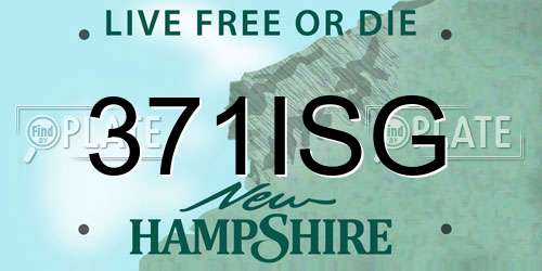 371ISG New Hampshire License Plate