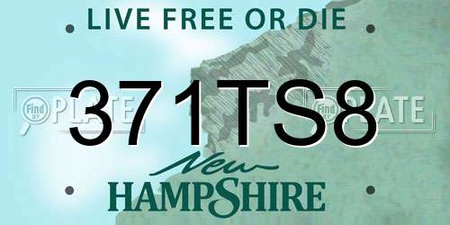 371TS8 New Hampshire License Plate