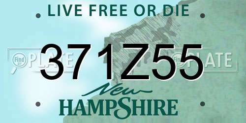 371Z55 New Hampshire License Plate