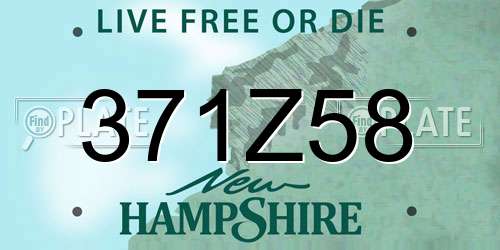 371Z58 New Hampshire License Plate