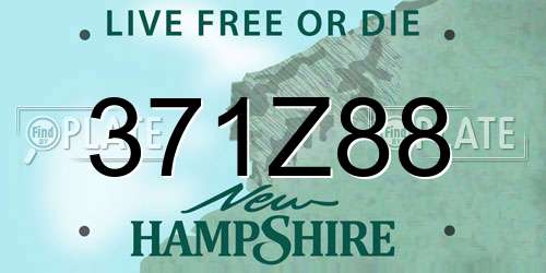 371Z88 New Hampshire License Plate