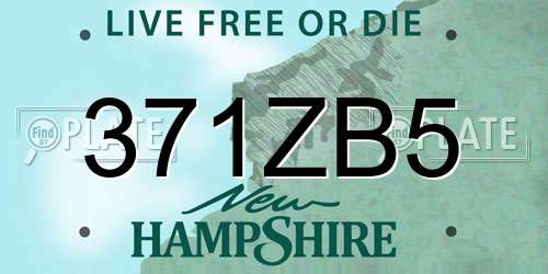 371ZB5 New Hampshire License Plate