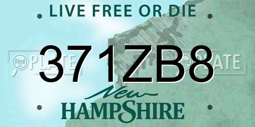 371ZB8 New Hampshire License Plate