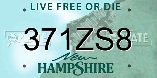 371ZS8 New Hampshire License Plate
