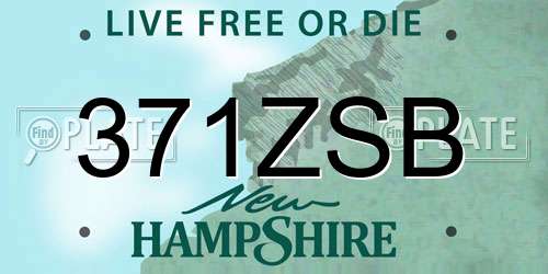 371ZSB New Hampshire License Plate