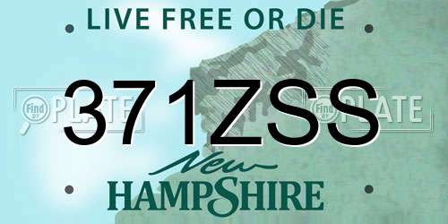 371ZSS New Hampshire License Plate
