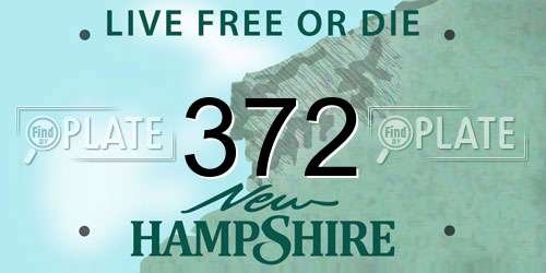372 New Hampshire License Plate