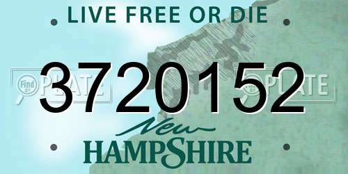 3720152 New Hampshire License Plate