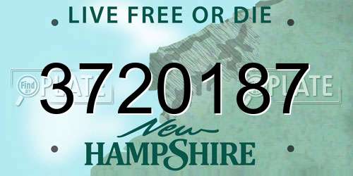 3720187 New Hampshire License Plate