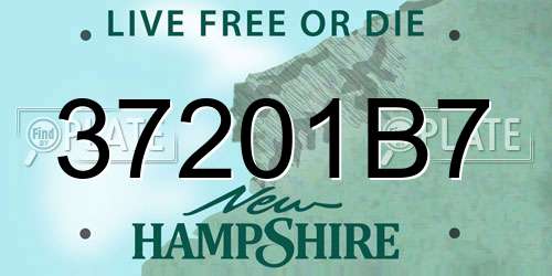 37201B7 New Hampshire License Plate