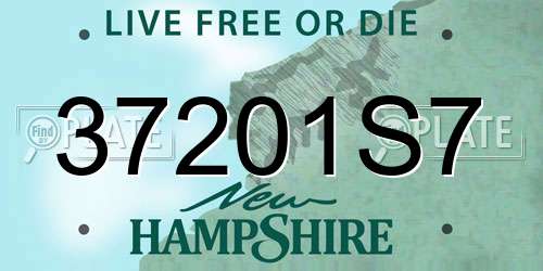 37201S7 New Hampshire License Plate