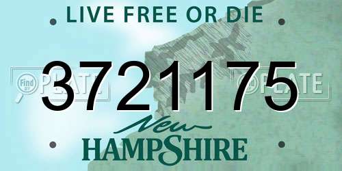 3721175 New Hampshire License Plate