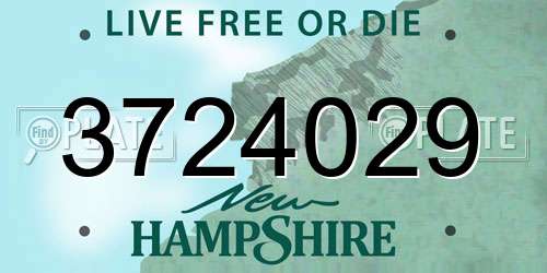3724029 New Hampshire License Plate