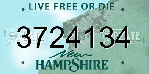 3724134 New Hampshire License Plate