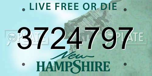 3724797 New Hampshire License Plate