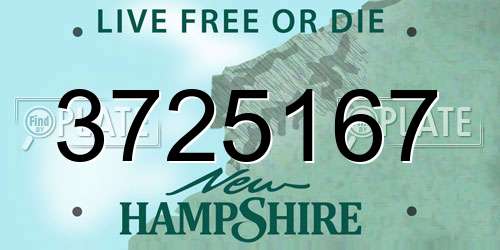 3725167 New Hampshire License Plate